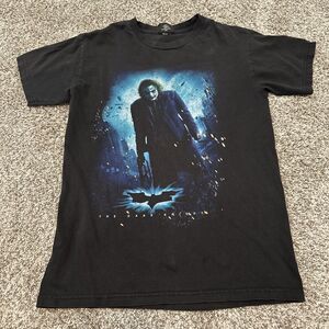Vintage Batman The Dark Knight Joker Movie Promo T Shirt Black Size Small 2008